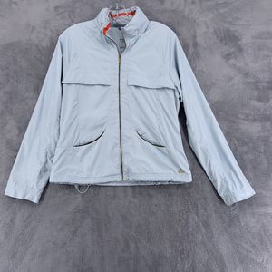 Adidas Clima365 Jacket Light Blue Full Zip Hood in Collar Vented Womens Small